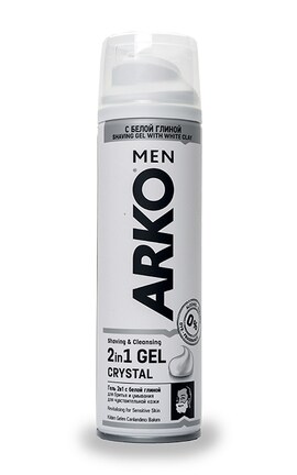 ARKO-Гель для гоління Arko Crystal з білою глиною 200 мл-8690506497354-