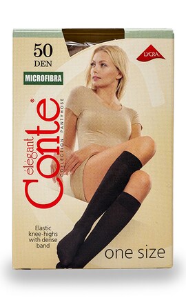 CONTE-Гольфи жіночі Elegant Conte Microfibra Lycra Nero 50 den Чорні 1 шт-4810226011041-