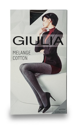 GIULIA-Колготки жіночі Giulia Melange Cotton Dark Grey 200 den 3-M розмір 3 1 шт-4823102902524-