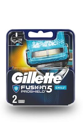 GILLETTE FUSION-Сменные Кассеты Для Мужчина Бритвы Gillette Fusion 5 ProShield Chill 2 шт-7702018412334-