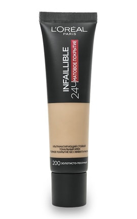 L'OREAL PARIS-Тональный крем L`Oreal Paris Infaillible 24h Матовое покрытие 200 Золотисто-песочный 30 мл-3600523784455-