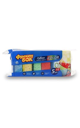 ФРЕКЕН БОК-Губка кухонная Фрекен Color 6 шт-4823071630824-