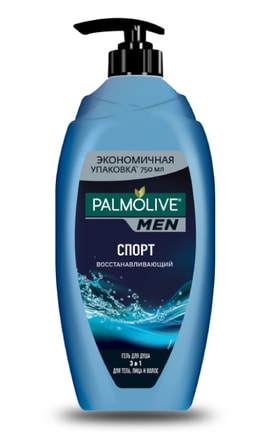 PALMOLIVE-Гель-шампунь для душу Palmolive Men Спорт 3 в 1 для тіла обличчя та волосся 750 мл-8693495037990-
