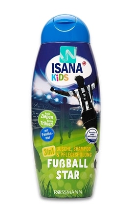 ISANA KIDS-Шампунь-гель для душа детский Isana kids Football star Rossmann 3в1 Для детей 300 мл-4068134031983-