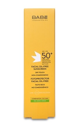 BABE-Сонцезахисний крем для жирної шкіри обличчя Babe Laboratorios SPF 50+ 50 мл-8437014389326-
