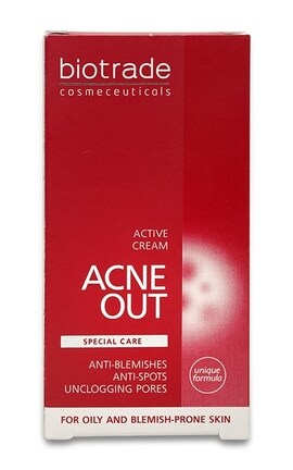 BIOTRADE-Крем для обличчя Biotrade Acne Out для проблемної шкіри, схильної до акне або вугрового висипання  30 мл-3800221840266-
