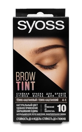 SYOSS-Стійка фарба для брів Syoss Brow Tint тон 4-1 Темно-каштановий 1 шт-4015100327724-