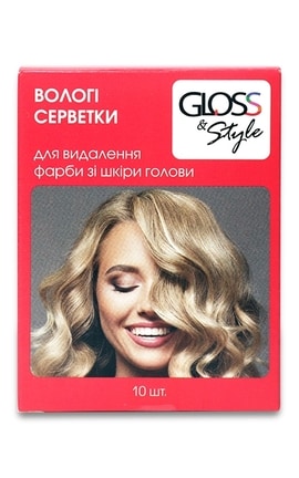 GLOSS and STYLE-Влажные салфетки Gloss & Style для удаления краски из кожи головы 10 шт-9210000074456-