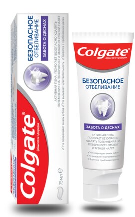 COLGATE-Відбілююча зубна паста Colgate Безпечне відбілювання Турбота про ясна -8718951182547