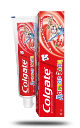 COLGATE-Зубная паста детская Colgate Доктор Заяц клубника 50 мл-4606144005374-