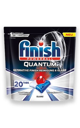 FINISH-Таблетки для миття посуду в посудомийних машинах безфосфатні Finish Powerball Quantum Max 20 шт-4002448143093-