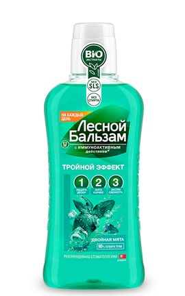 ЛЕСНОЙ БАЛЬЗАМ-Ополаскиватель для десен Лесной бальзам с мятой и экстрактами лесных трав на отверстии трав 400 мл-8720633006225-