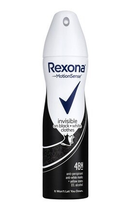 REXONA-Антиперспірант-спрей жіночий Rexona невидима на чорному і білому одязі 150 мл-8717163655757-
