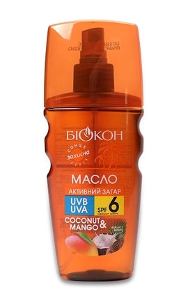 БІОКОН-Олія для засмаги Біокон SPF-6 Кокос і манго-4820160039735-