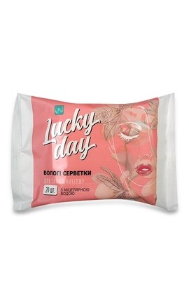 LUCKY DAY-Вологі серветки для зняття макіяжу Lucky Day з міцелярної водою 20 шт-4820176001399-