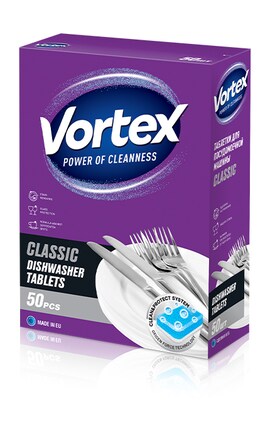 VORTEX-Таблетки для посудомийної машини Vortex Classic 50 шт-4823071631005-