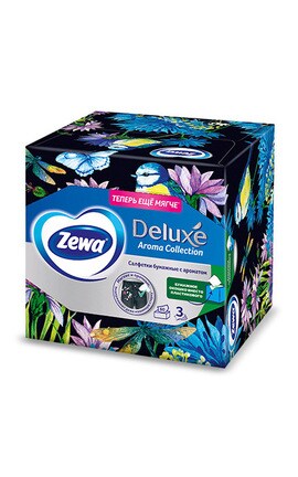 ZEWA-Серветки косметичні Zewa Deluxe з ароматом трьохшарові 60 шт-7322541095417-