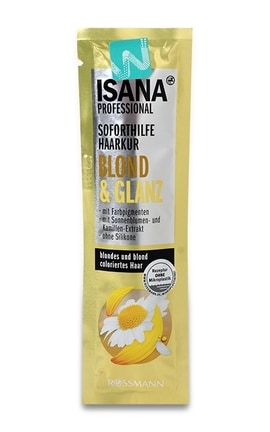 ISANA HAIR PROFESSIONAL-Маска для волос Isana Professional Rossmann Blond & Glanz Блонд и блеск Для окрашенных волос 20 мл-4305615625065-