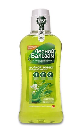 ЛЕСНОЙ БАЛЬЗАМ-Ополаскиватель для десен Лесной Бальзам Тройной эффект Природная свежесть 400 мл-4600702099508-