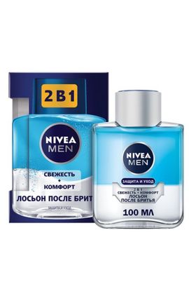 NIVEA-Лосьйон після гоління чоловічий Nivea Men 2 в 1 Захист і догляд свіжість та комфорт 100 мл-4005900361479-