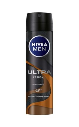 NIVEA-Дезодорант для тіла Nivea Men Ultra Carbon спрей-антиперспірант антибактеріальний ефект 150 мл-4005900634320-