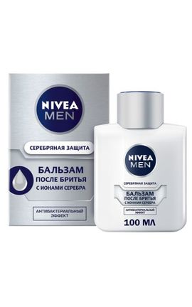 NIVEA-Бальзам после бритья мужской Nivea Men Серебряная защита с ионами серебра и антибактериальным эффектом 100 мл-4005808571963-
