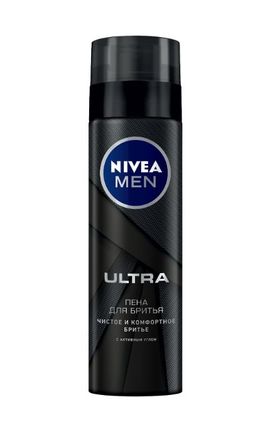 NIVEA-Пена для бритья Nivea Men Ultra с активным углем 200 мл-5900017061894-