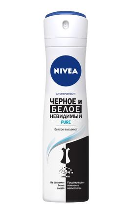 NIVEA-Дезодорант для тіла Nivea Чорне і Біле Невидимий Pure спрей-антиперспірант 150 мл-4005900043191-