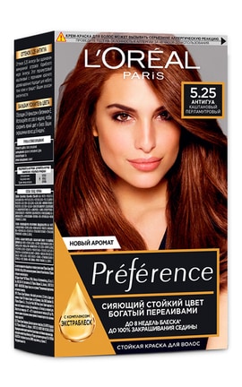 PREFERENCE-Краска для волос L’Oreal Paris Preference 5.25 Антигуа каштановый перламутровый 1 шт-3600010013396-