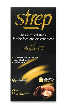 STREP-Восковые полоски для лица и линии бикини Strep Аргановое масло 1 шт-8002340011830-