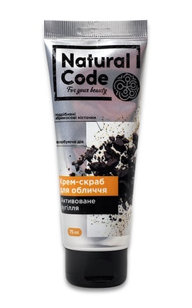 NATURAL CODE-Скраб для лица Natural Code С углем Для всех типов кожи 75 мл-4823106000844-