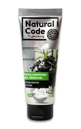 NATURAL CODE-Маска кремовая для лица Natural Code С углем Для всех типов кожи 75 мл-4823106000851-
