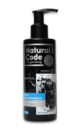 NATURAL CODE-Гель для умывания Natural Code С углем Для всех типов кожи 200 мл-4823106000868-