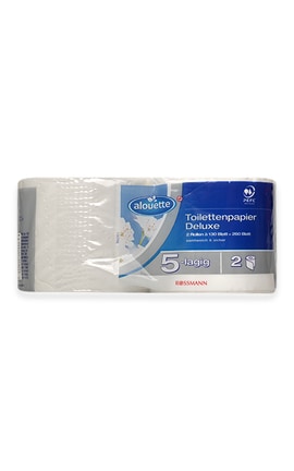 ALOUETTE-Туалетная бумага белая Alouette Deluxe Rossmann пятислойная2 шт-4305615695532-