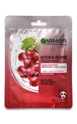 SKIN NATURAL-Тканевая маска для лица Garnier Skin Naturals Увлажняющая с виноградом-3600542385619-