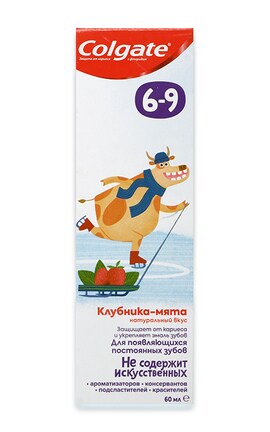 COLGATE-Зубная паста детская Colgate 6-9 Клубника-мята с фторидом 60 мл-6920354825590-
