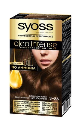 OLEO INTENSE-Краска для волос стойкая без аммиака Syoss Oleo Intense тон 3-86 шоколадное мокко 115 мл-4015100200379-