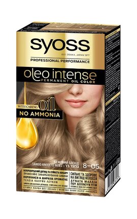 OLEO INTENSE-Краска для волос стойкая без аммиака Syoss Oleo Intense тон 8-05 бежевый блонд 115 мл-9000100840965-
