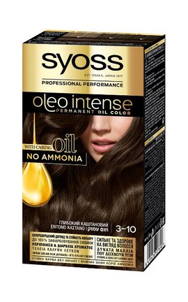 OLEO INTENSE-Краска для волос стойкая без аммиака Syoss Oleo Intense тон 3-10 глубокий каштановый 115 мл-9000100840743-