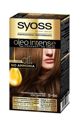 OLEO INTENSE-Краска для волос стойкая без аммиака Syoss Oleo Intense тон 5-86 карамельный каштановый 115 мл-9000100814829-