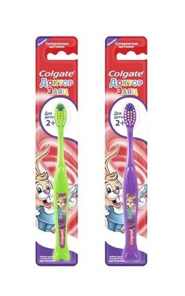 COLGATE-Зубная щетка детская Colgate Доктор Заяц 2+, супермягкая 1 шт-4606144002618-