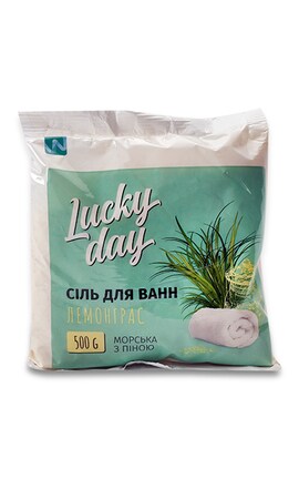 LUCKY DAY-Морская соль Lucky Day с пеной Лемонграсс для ванн 500 г-4820091145840-