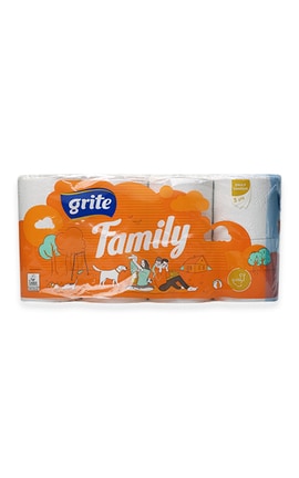 GRITE-Туалетная бумага Grite Family Decor трехслойная 8 шт-4770023481013-
