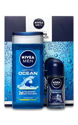 NIVEA-Набір Твій заряд впевненості Nivea Men Гель для душу 2 в 1 Arctic Ocean З морською сіллю Кульковий дезодорант 1 шт-4005900817495-