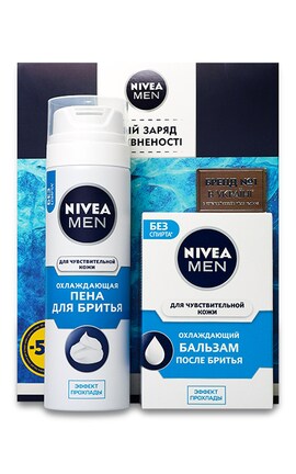NIVEA-Набір Твій заряд впевненості Nivea Men Охолоджуюча піна для гоління та охолоджуючий бальзам після гоління 1 шт-4005900817457-