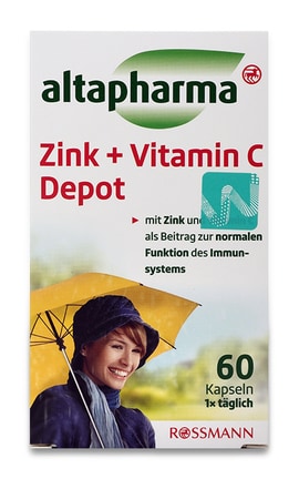 ALTAPHARMA-Дієтична добавка Rossmann Altapharma Цинк вітамін С 60 шт-4305615615448-
