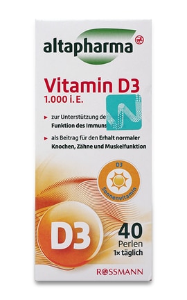 ALTAPHARMA-Дієтична добавка Rossmann Altapharma Вітамін D3 1000 40 шт-4068134084170-
