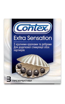 CONTEX-Презервативы латексные с силиконовой смазкой Contex Extra Sensation 3 шт-5052197051476-