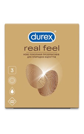 DUREX-Презервативы латексные со смазкой Durex Real Feel 3 шт-5052197026689-