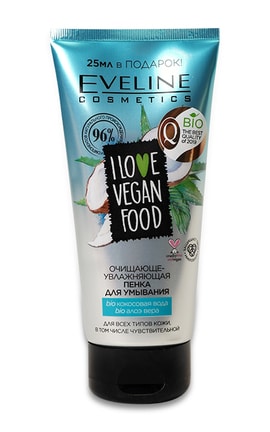 EVELINE-Пенка для умывания Eveline Cosmetics I love vegan food очистка и увлажнение 175 мл-5901761992922-